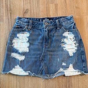 Hollister Distressed Denim Mini Skirt